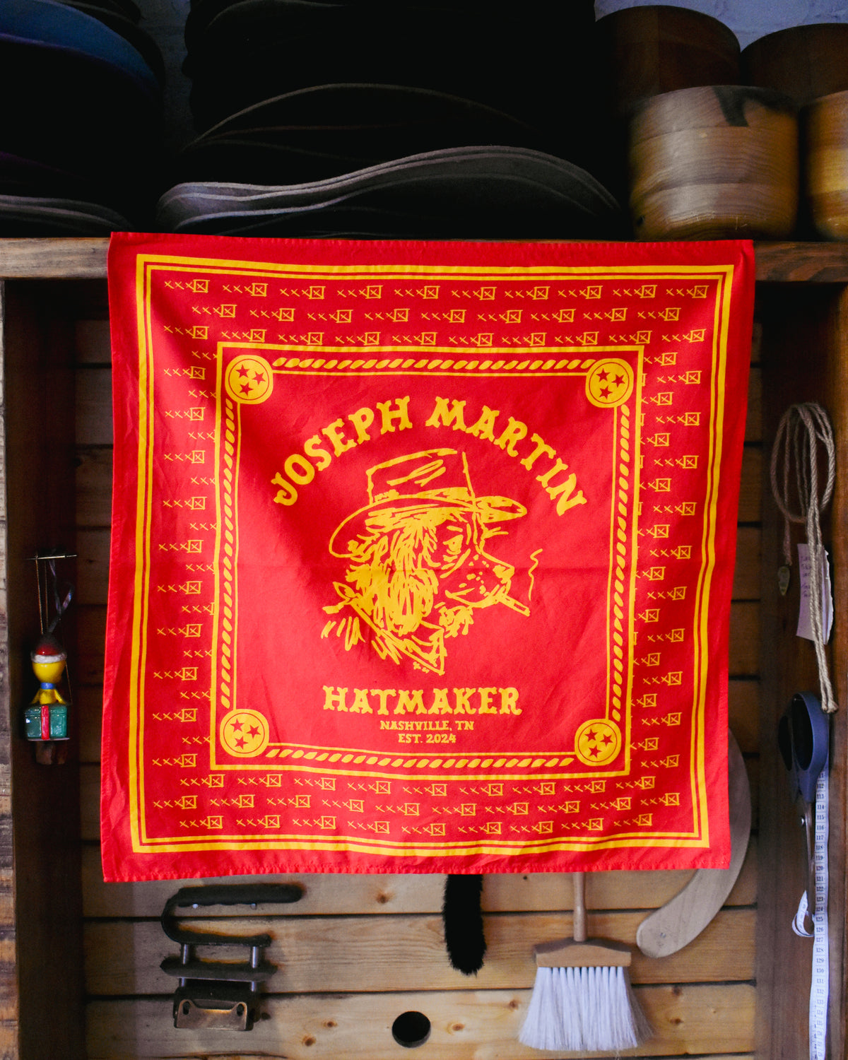 Cowboy George Bandana - Red – Joseph Martin Hatmaker